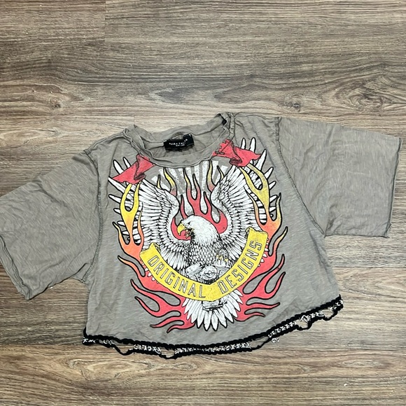 Akira graphic crop top/ Large/ gray - Picture 1 of 4